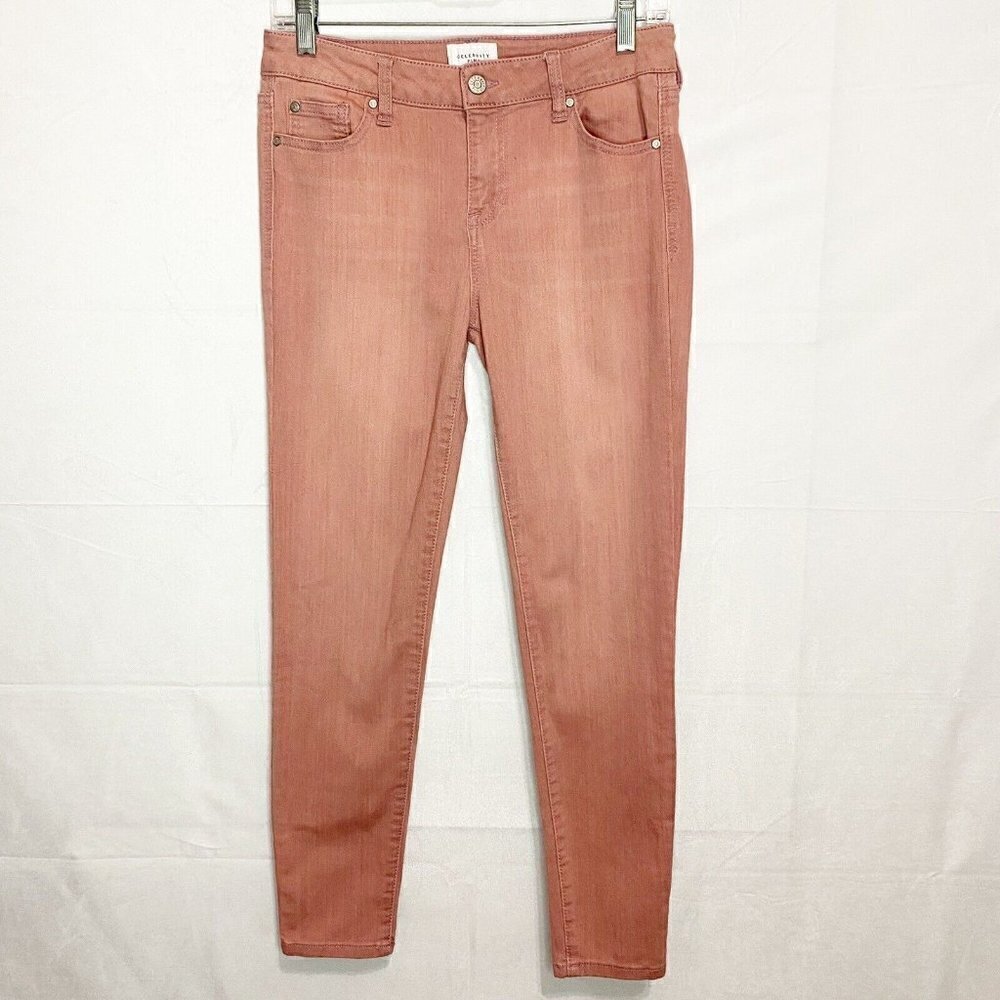 Celebrity Pink Juniors Mid Rise Ankle Skinny Pink Mauve Pants Size 9 (29x26)